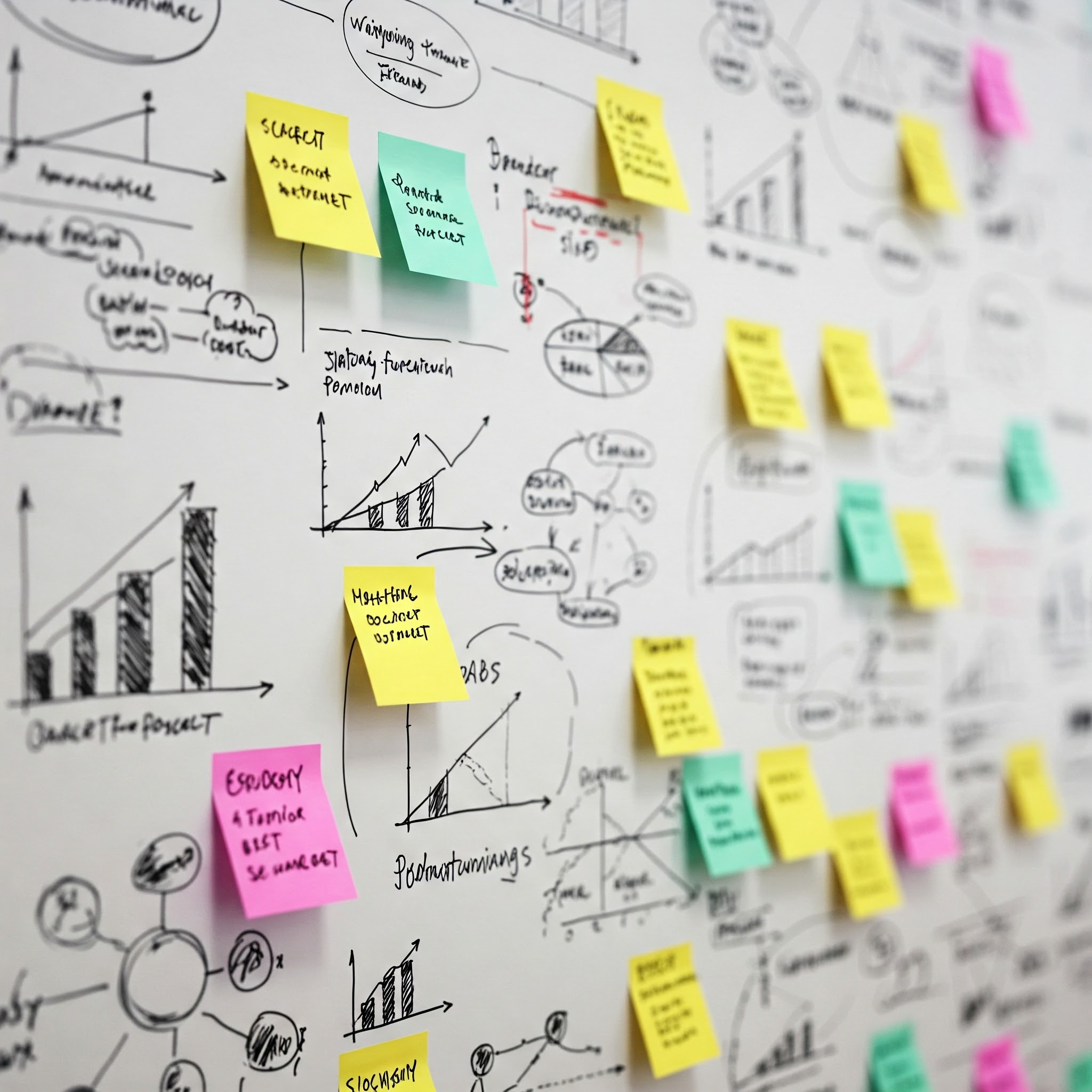 photo of Close Up of Idea-Filled Whiteboard